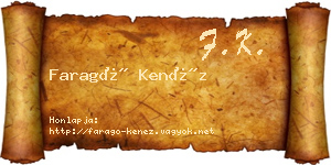 Faragó Kenéz névjegykártya